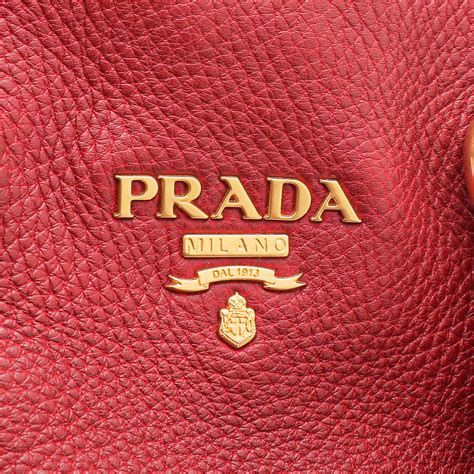 prada daino tote red|real real Prada vitello daino.